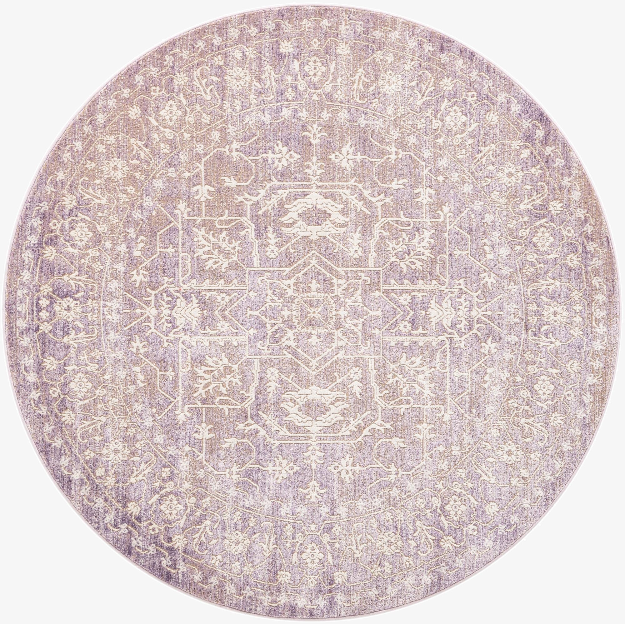 6' x 6' New Vintage Round Rug