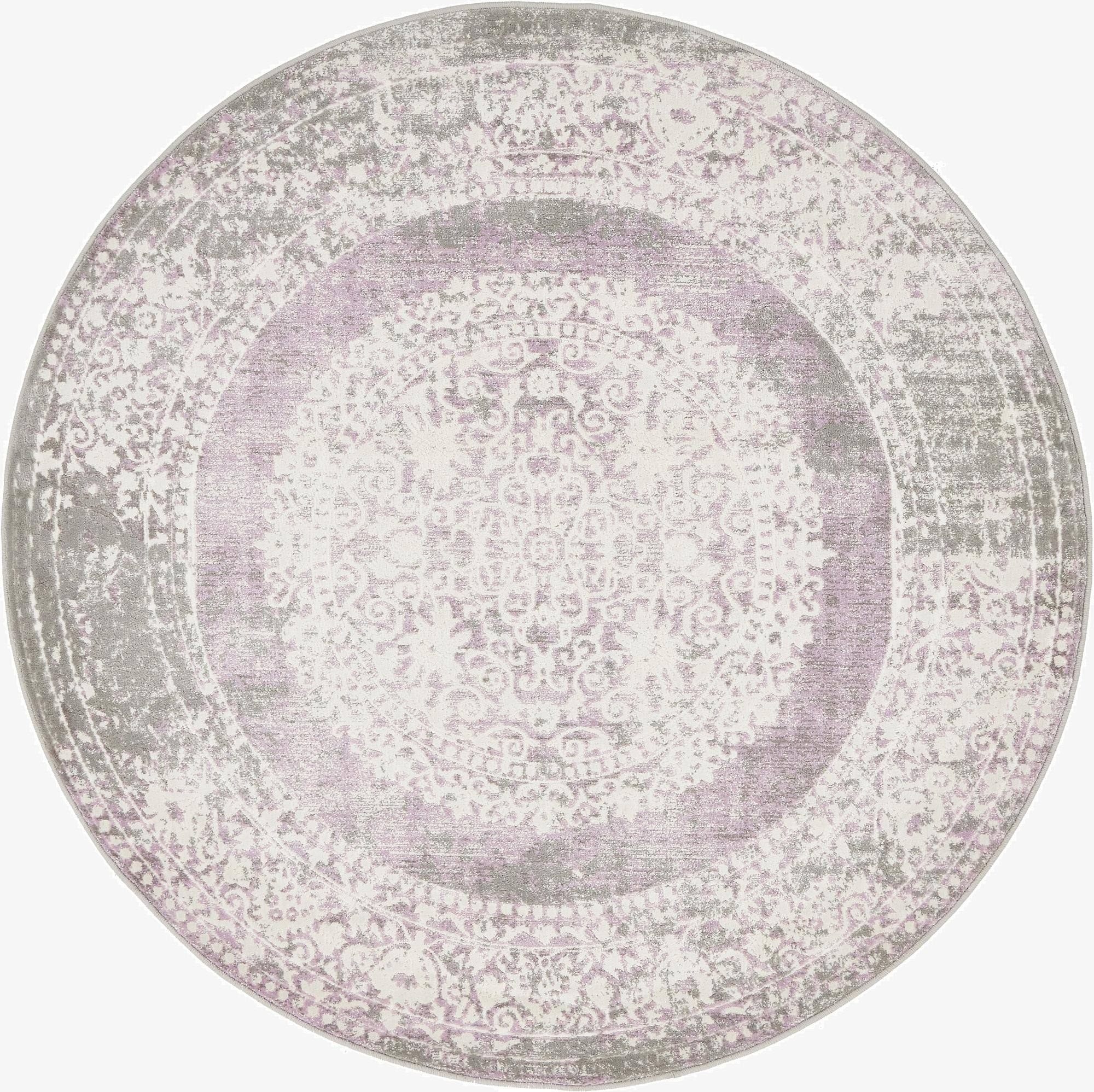 4' x 4' New Vintage Round Rug