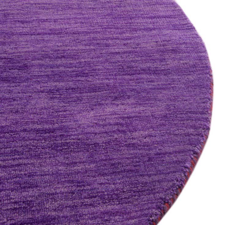 Detail image of 9' 10 x 9' 10 Hand Knotted Solid Gabbeh Wool Round Rug