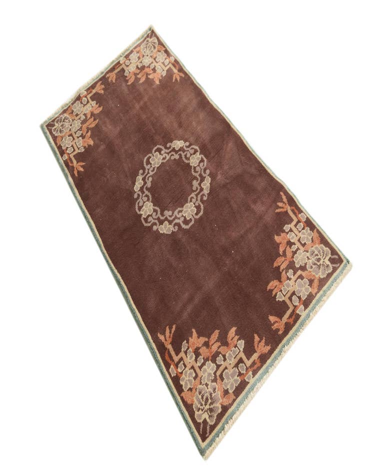 Detail image of 2' 2 x 4' 2  Hand Knotted Antique Finish Wool Runner Rug