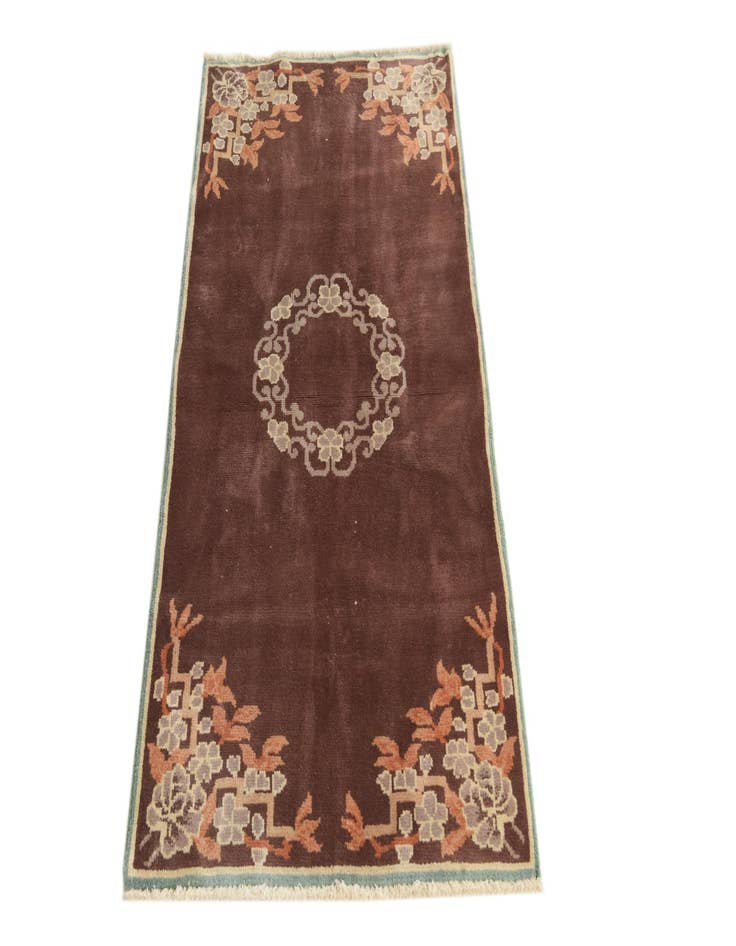 Detail image of 2' 2 x 4' 2  Hand Knotted Antique Finish Wool Runner Rug