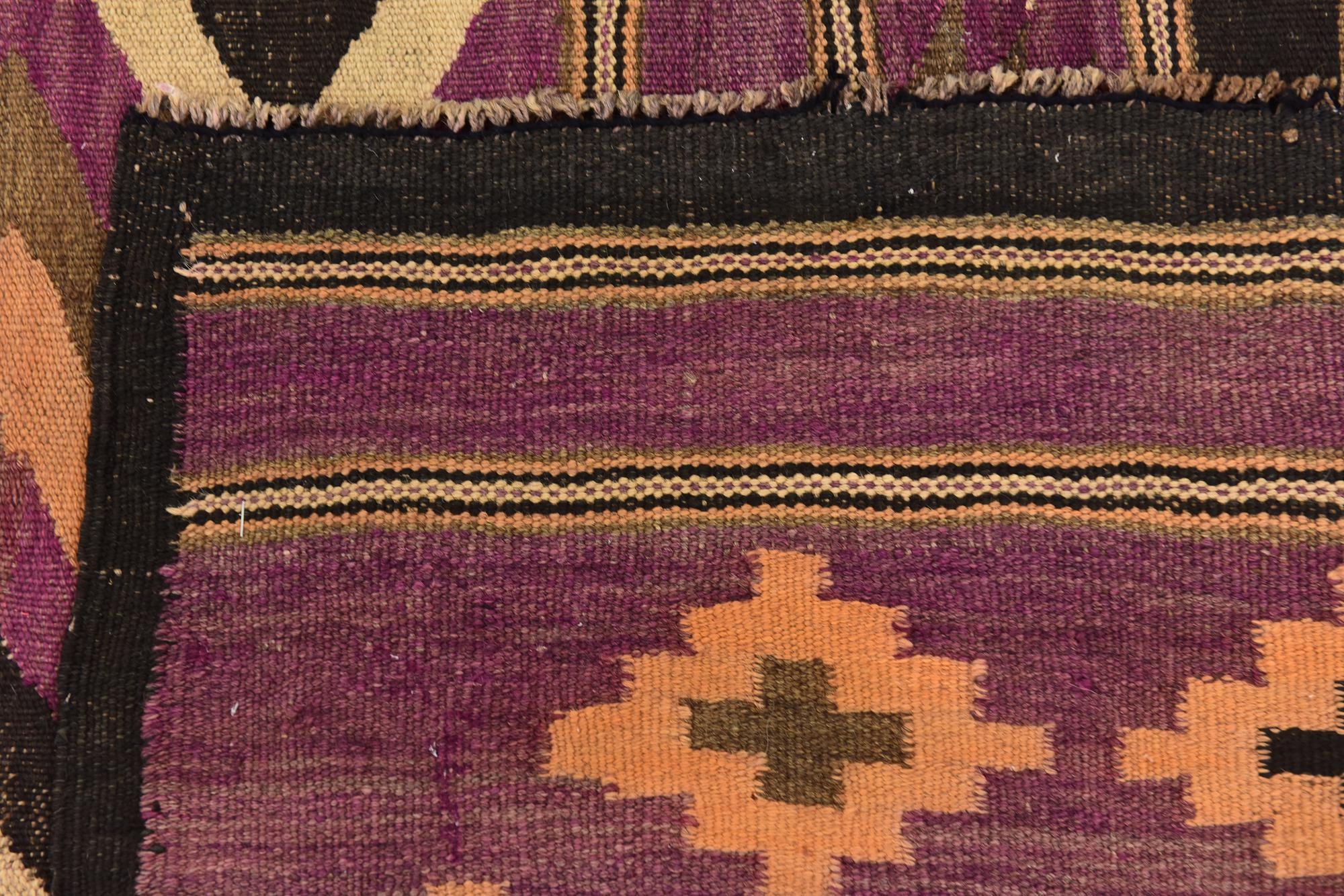 6' x 12' 7 Hand Woven Kilim Fars Wool Runner Rug