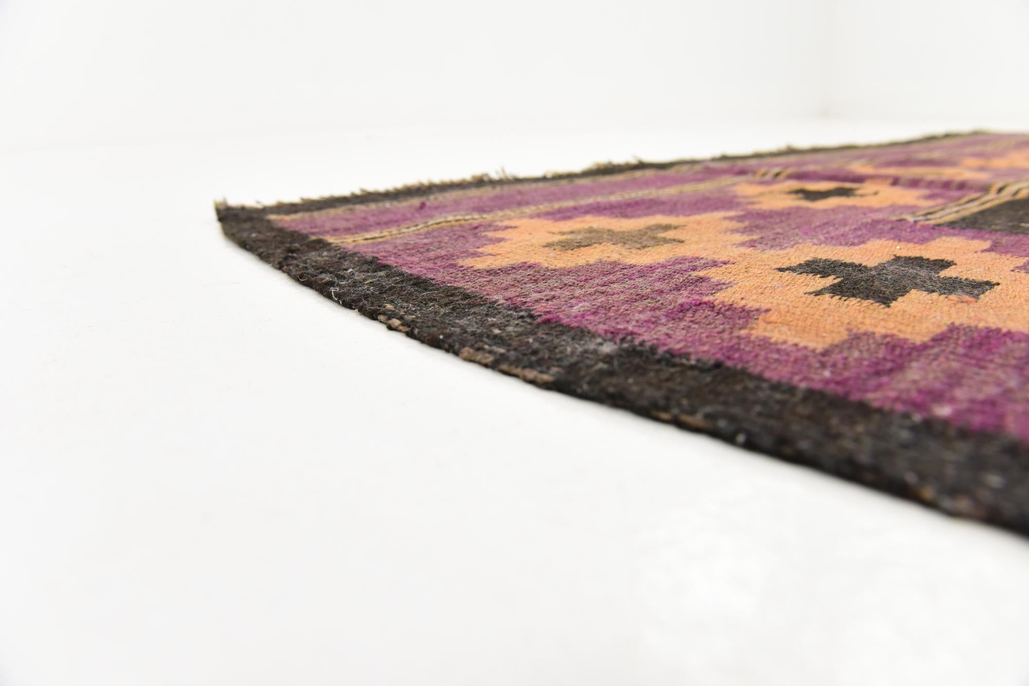 6' x 12' 7 Hand Woven Kilim Fars Wool Runner Rug