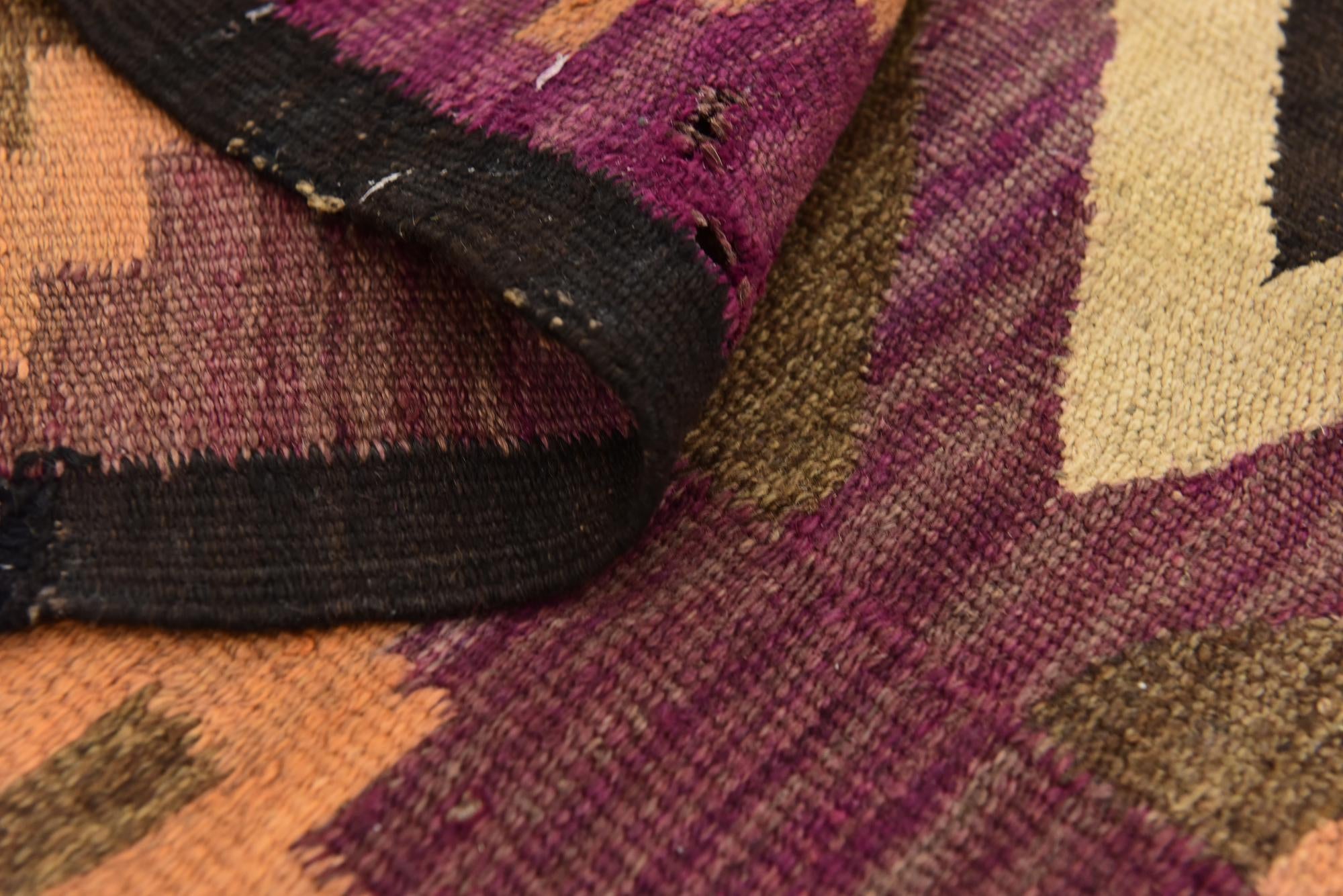 6' x 12' 7 Hand Woven Kilim Fars Wool Runner Rug