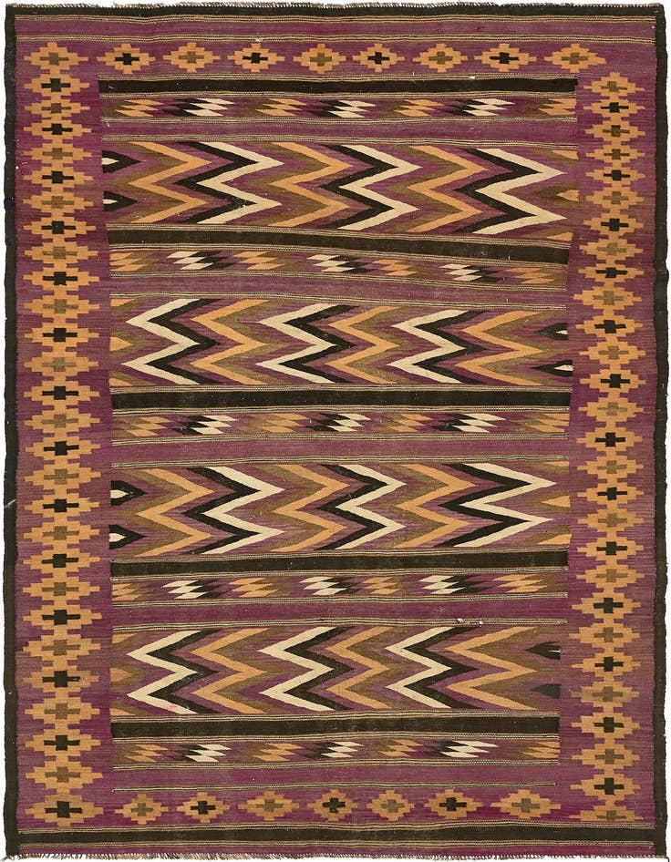 Detail image of 6' x 12' 7 Hand Woven Kilim Fars Wool Runner Rug