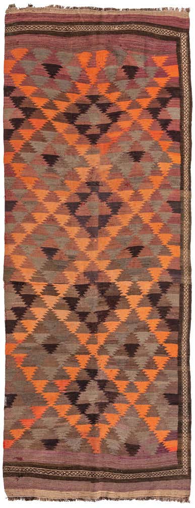 4' 5 x 11' 5 Hand Woven Kilim Fars Wool Runner Rug