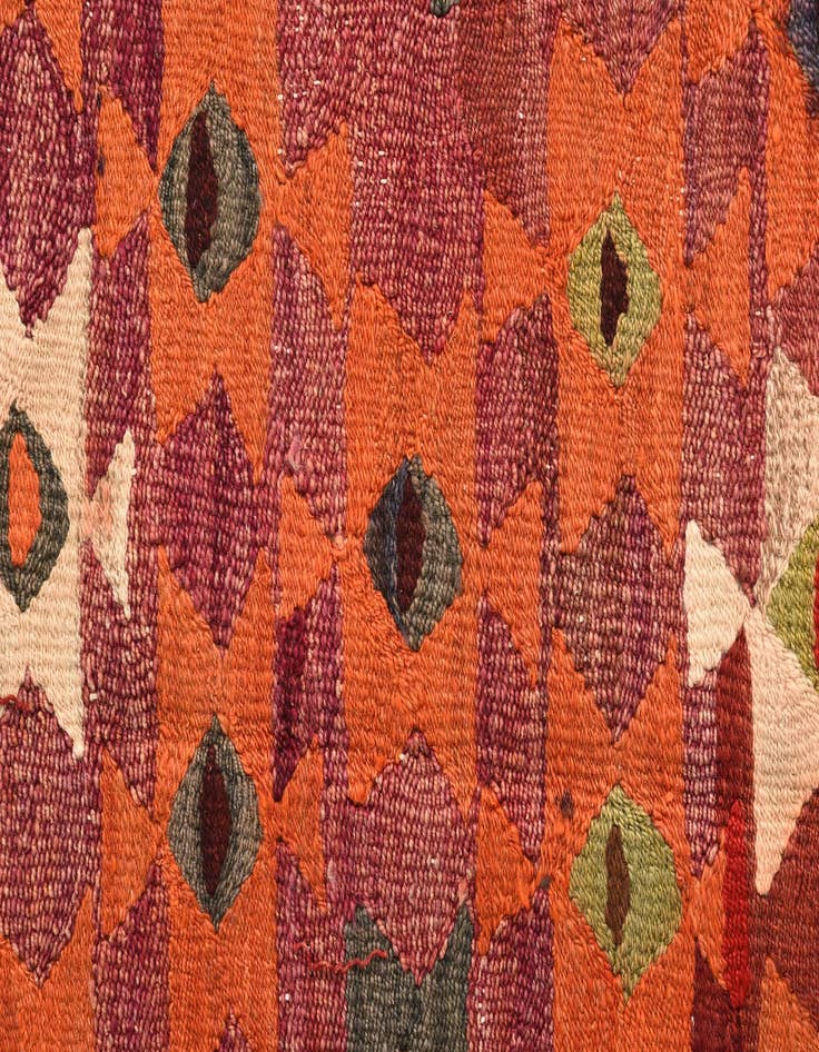 Detail image of 4' 4 x 8' 5  Hand Woven Kilim Fars Wool Runner Rug
