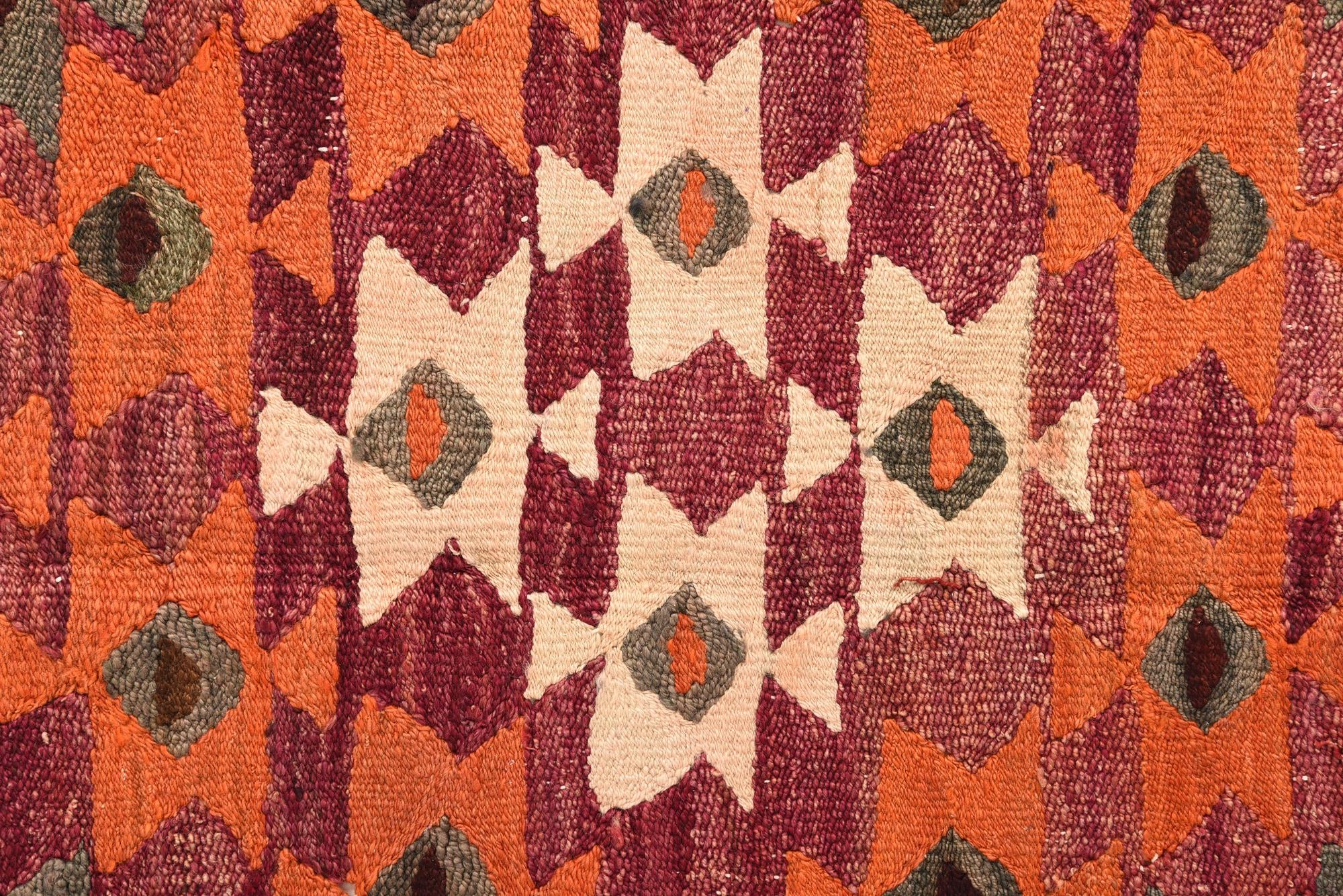 4' 4 x 8' 5 Hand Woven Kilim Fars Wool Runner Rug