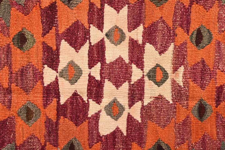 4' 4 x 8' 5 Hand Woven Kilim Fars Wool Runner Rug
