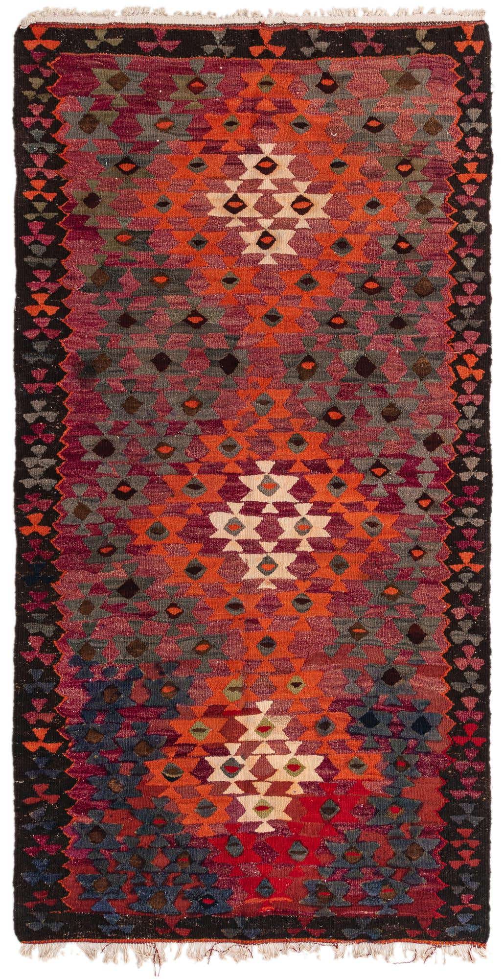 4' 4 x 8' 5 Hand Woven Kilim Fars Wool Runner Rug