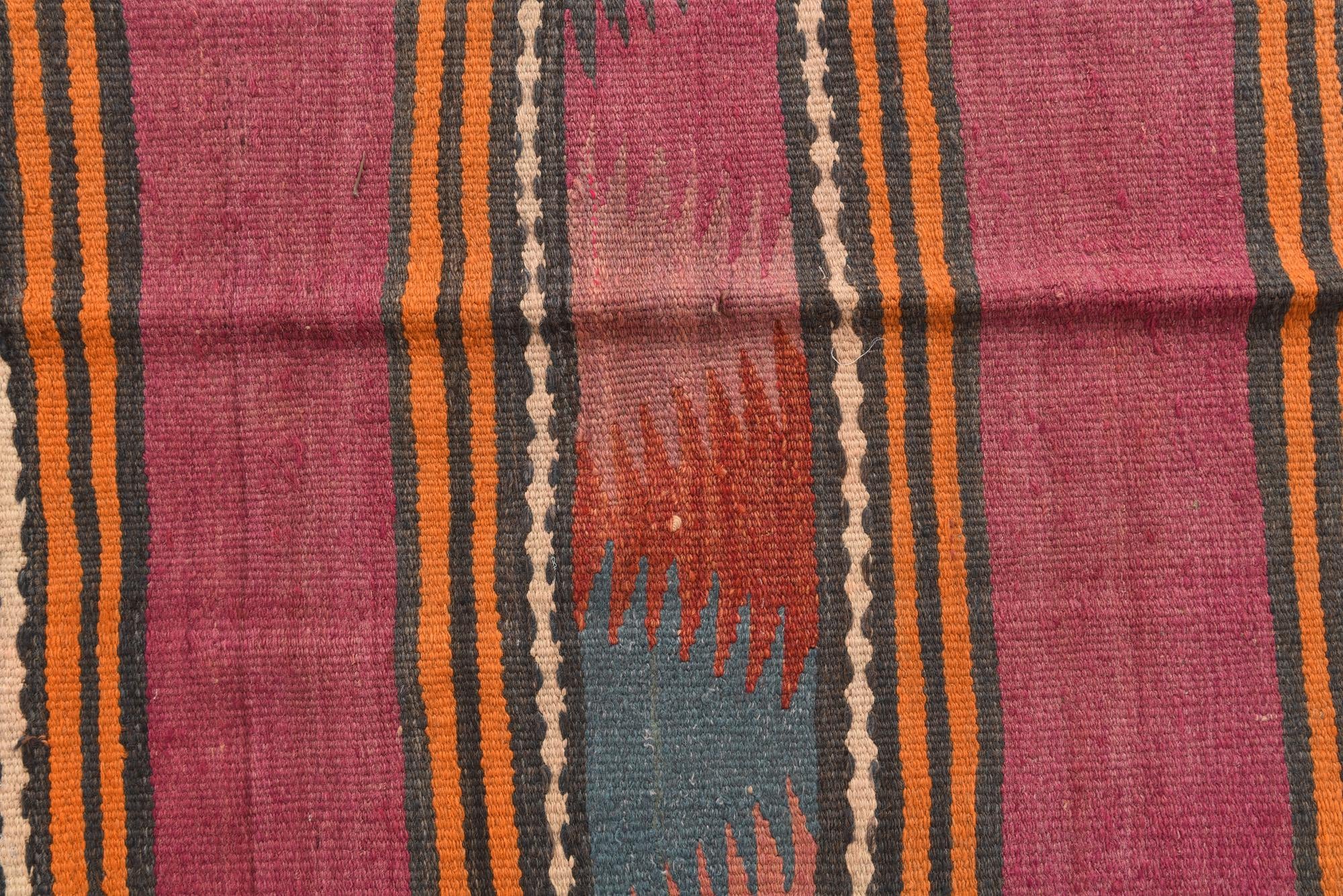4' x 12' 4 Hand Woven Kilim Fars Wool Runner Rug
