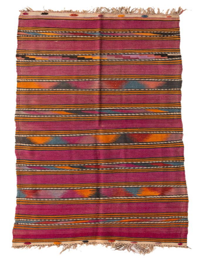 Detail image of 4' x 12' 4 Hand Woven Kilim Fars Wool Runner Rug