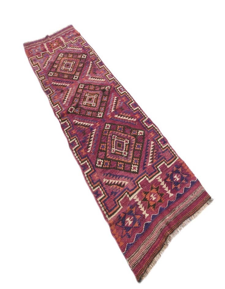 Detail image of 3' x 9' 7  Hand Woven Kilim Fars Wool Runner Rug