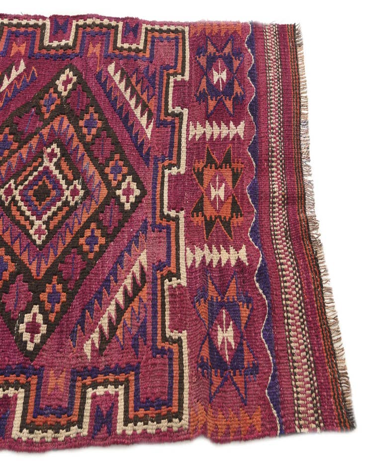 Detail image of 3' x 9' 7  Hand Woven Kilim Fars Wool Runner Rug