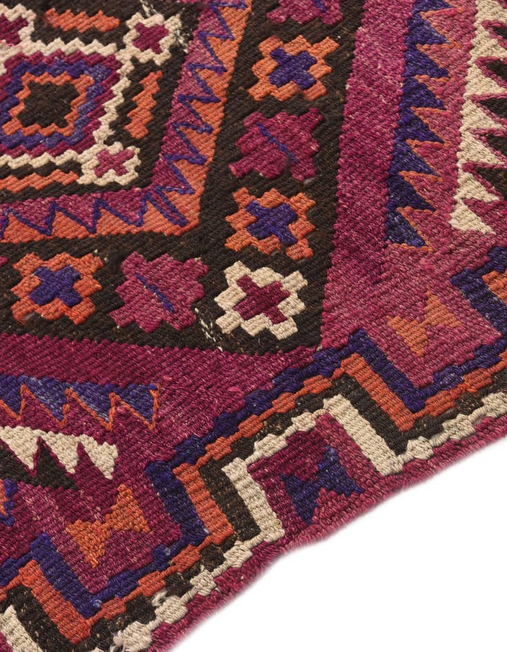 Detail image of 3' x 9' 7  Hand Woven Kilim Fars Wool Runner Rug