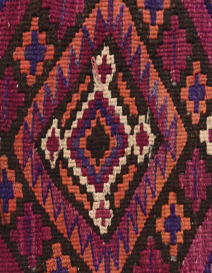 Detail image of 3' x 9' 7  Hand Woven Kilim Fars Wool Runner Rug