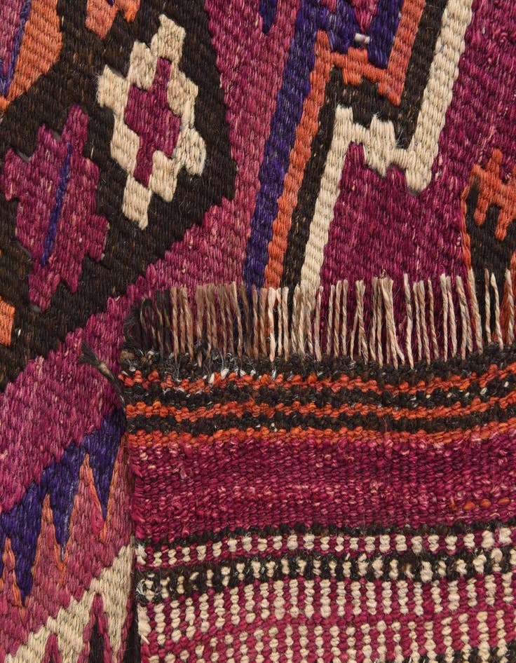 Detail image of 3' x 9' 7  Hand Woven Kilim Fars Wool Runner Rug