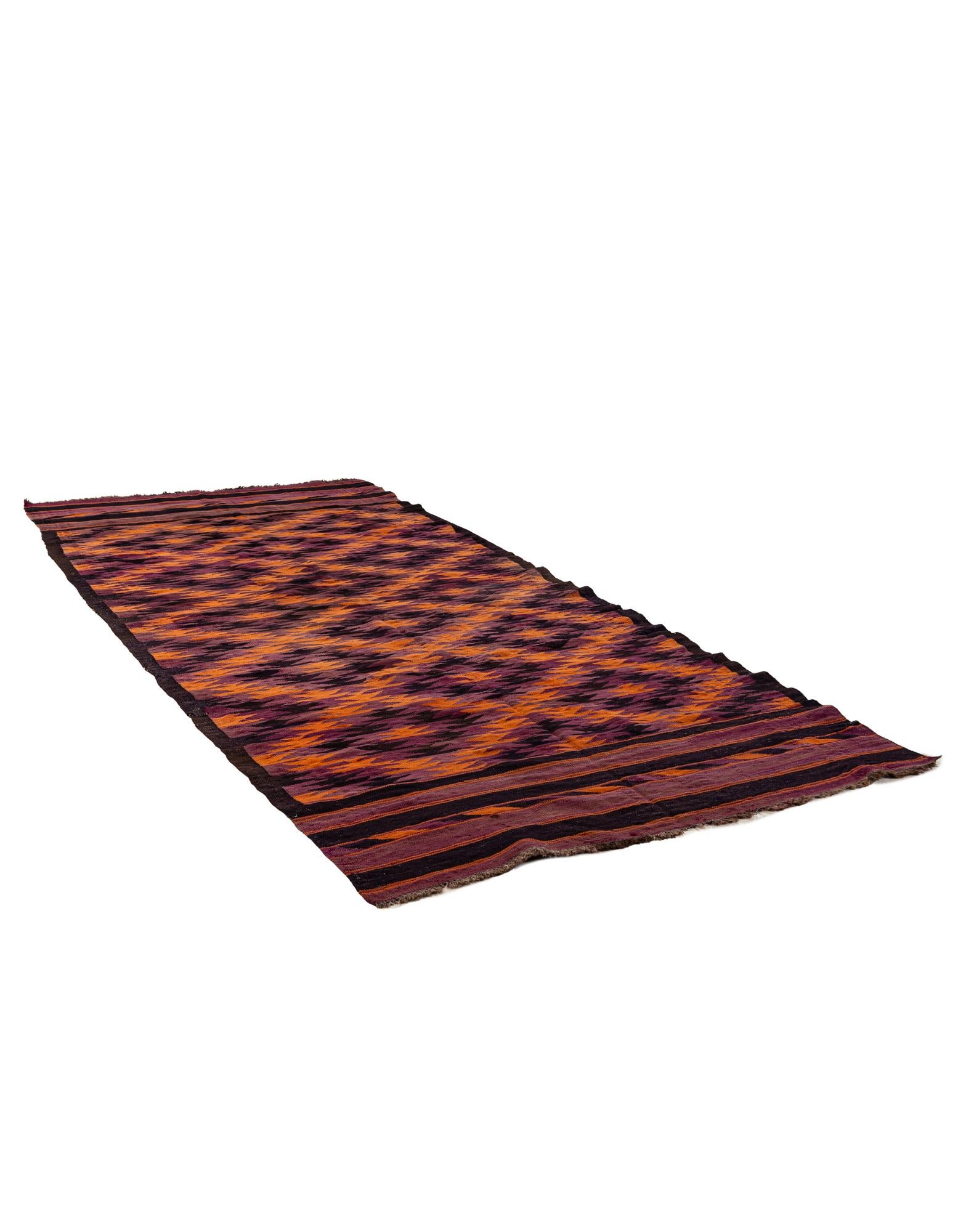 5' x 11' 1 Hand Woven Kilim Fars Wool Runner Rug