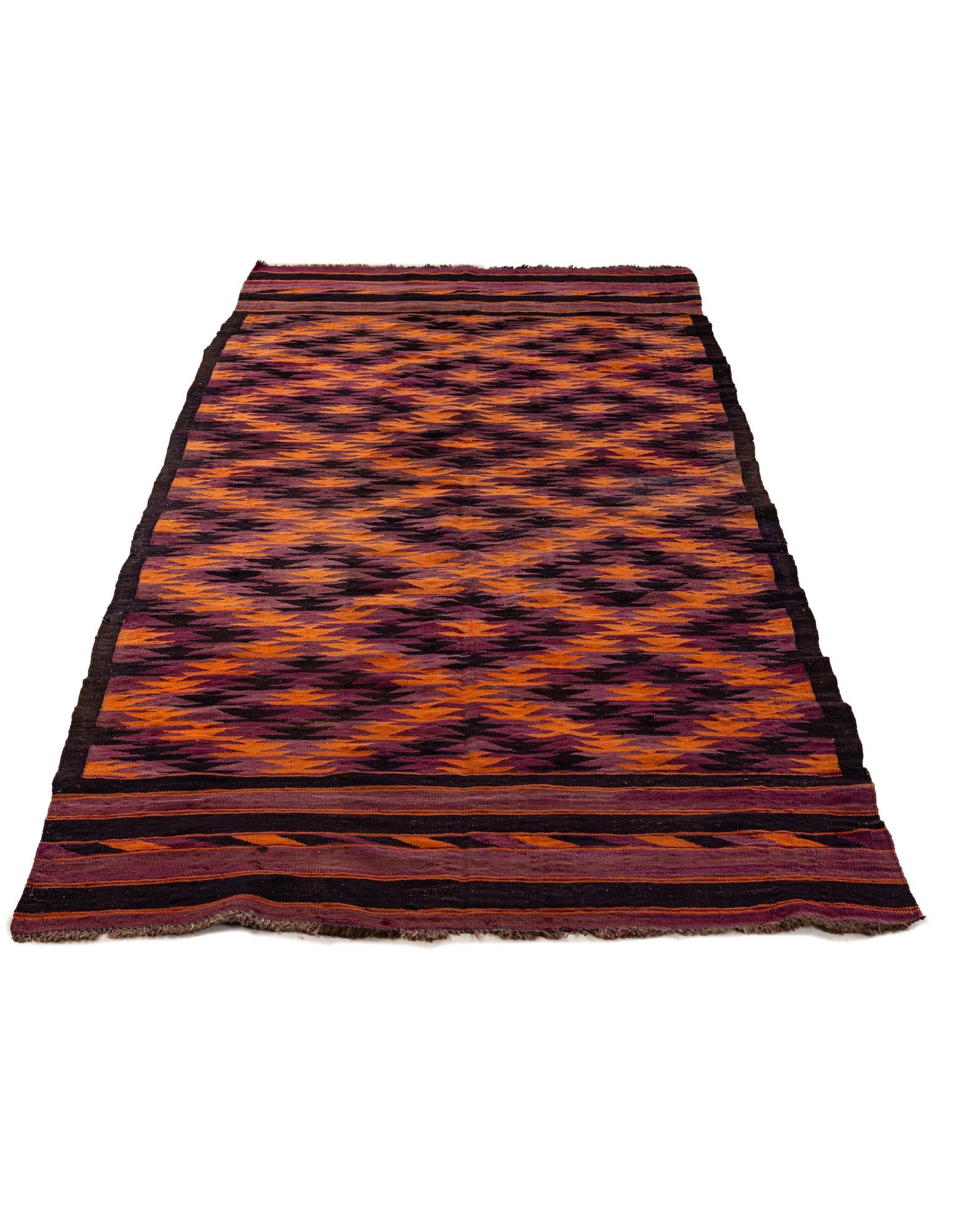5' x 11' 1 Hand Woven Kilim Fars Wool Runner Rug