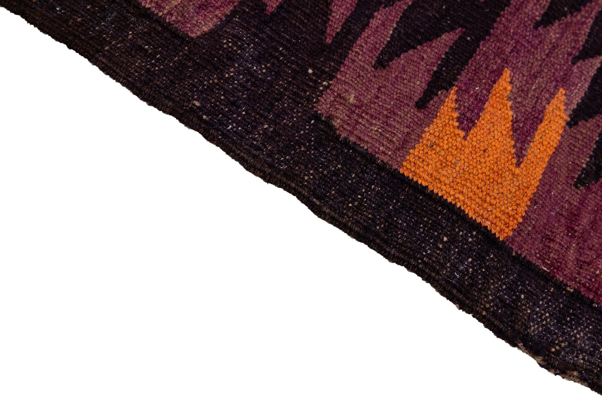 5' x 11' 1 Hand Woven Kilim Fars Wool Runner Rug