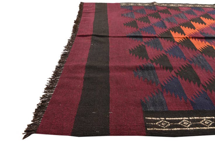 Detail image of 4' 5 x 11' 9 Hand Woven Kilim Fars Wool Runner Rug