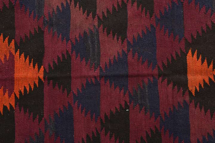 4' 5 x 11' 9 Hand Woven Kilim Fars Wool Runner Rug