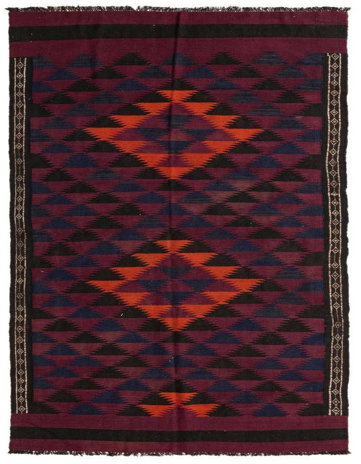 Detail image of 4' 5 x 11' 9 Hand Woven Kilim Fars Wool Runner Rug