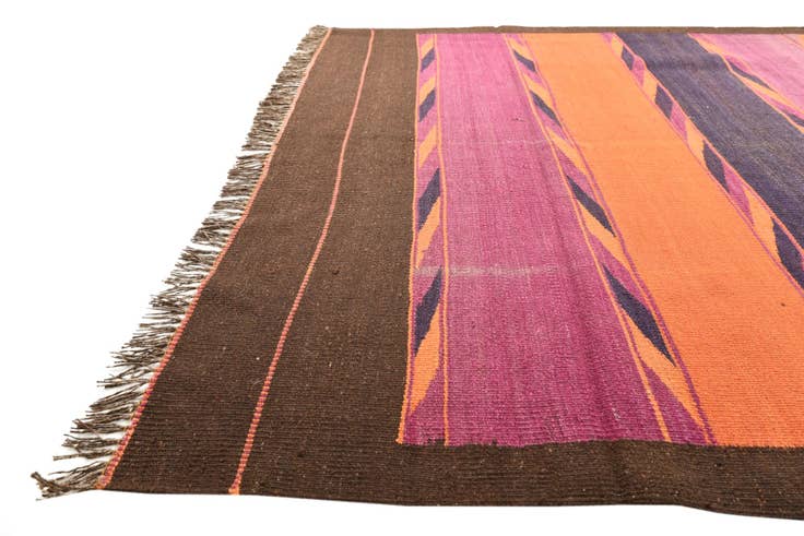 Detail image of 4' 6 x 11' 10 Hand Woven Kilim Fars Wool Runner Rug
