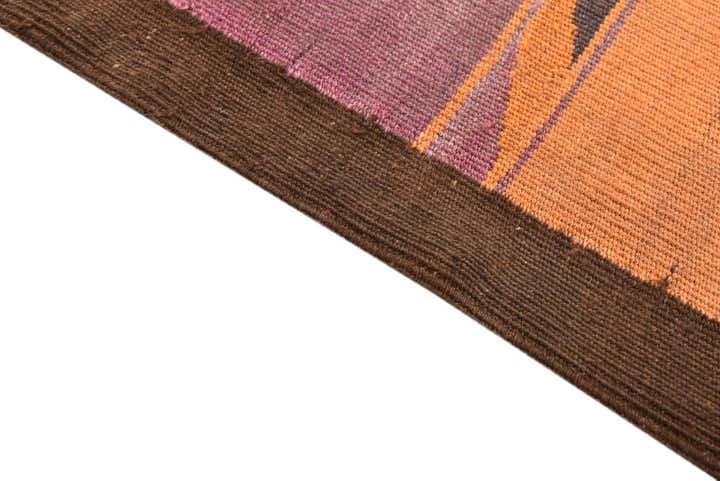 4' 6 x 11' 10 Hand Woven Kilim Fars Wool Runner Rug