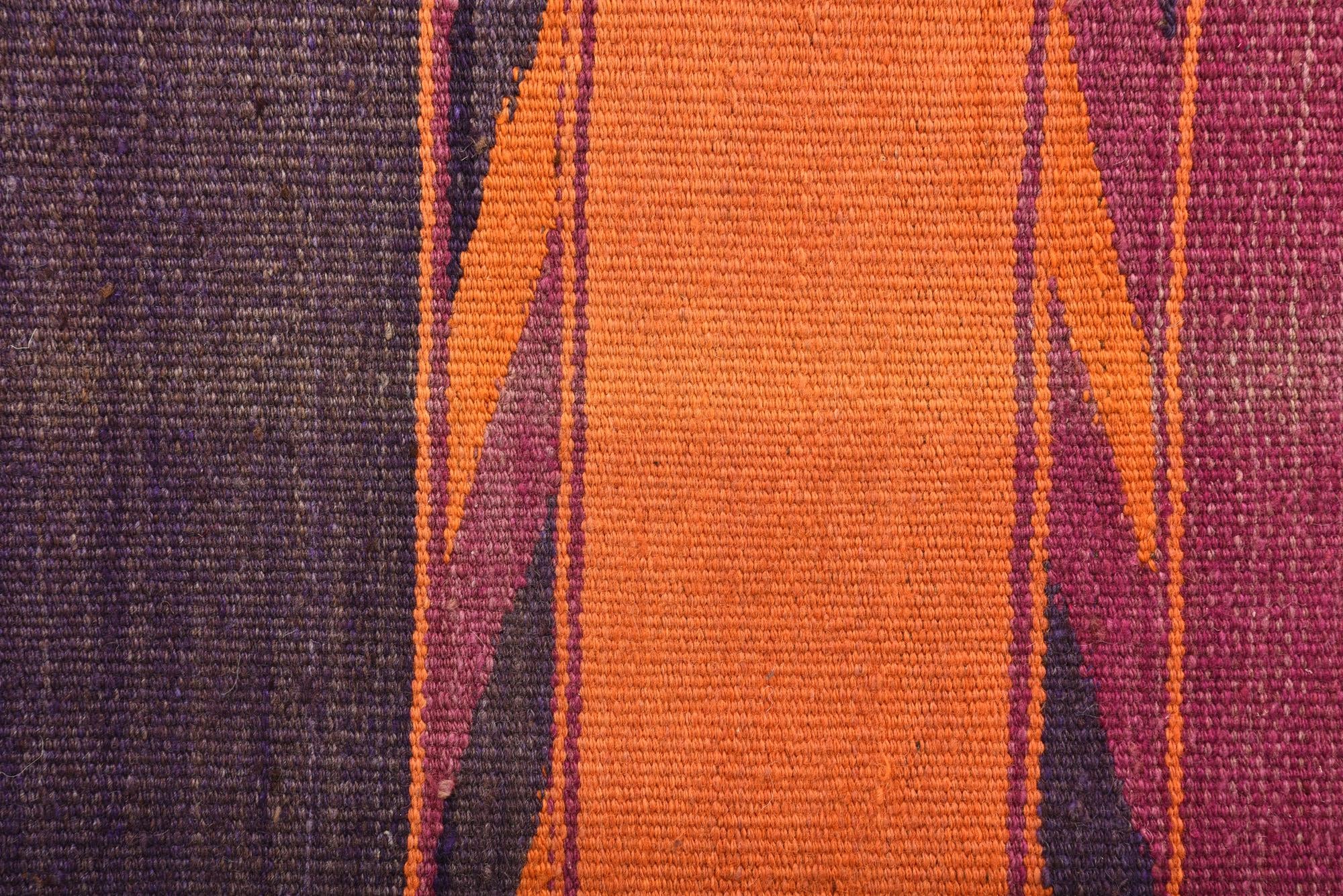 4' 6 x 11' 10 Hand Woven Kilim Fars Wool Runner Rug