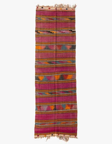 4' x 12' 4 Hand Woven Kilim Fars Wool Runner Rug