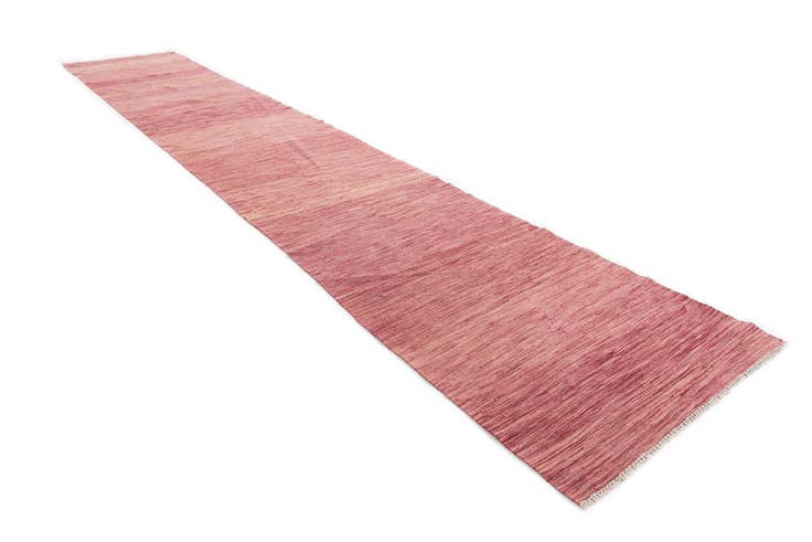 Detail image of 2' 10 x 16' 5 Hand Woven Kilim Modern Wool Runner Rug