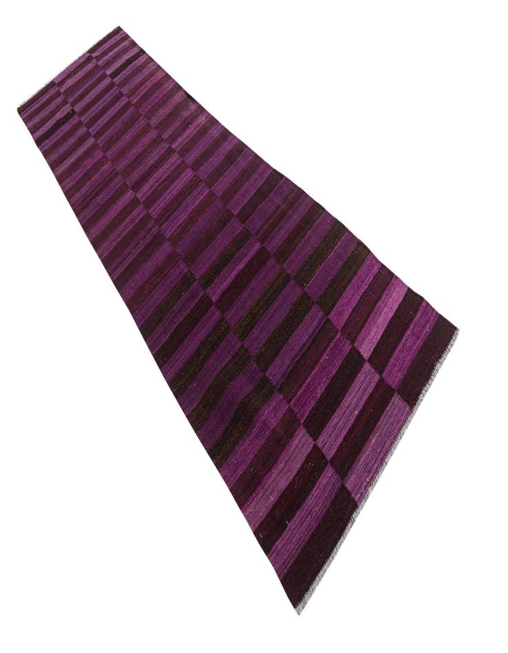 Detail image of 2' 10 x 10'  Hand Woven Kilim Modern Wool Runner Rug