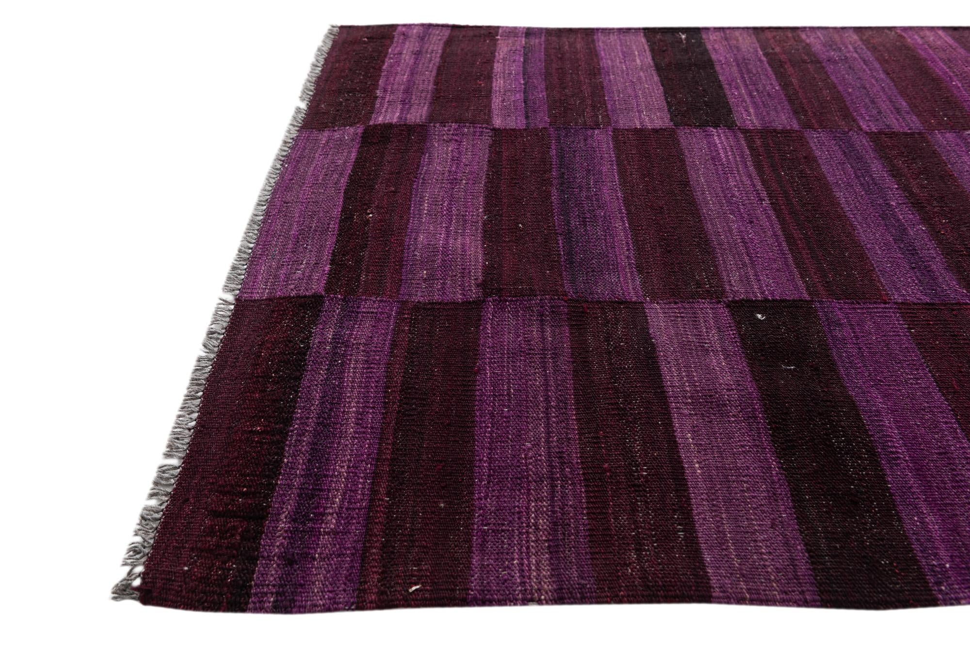 2' 10 x 10' Hand Woven Kilim Modern Wool Runner Rug