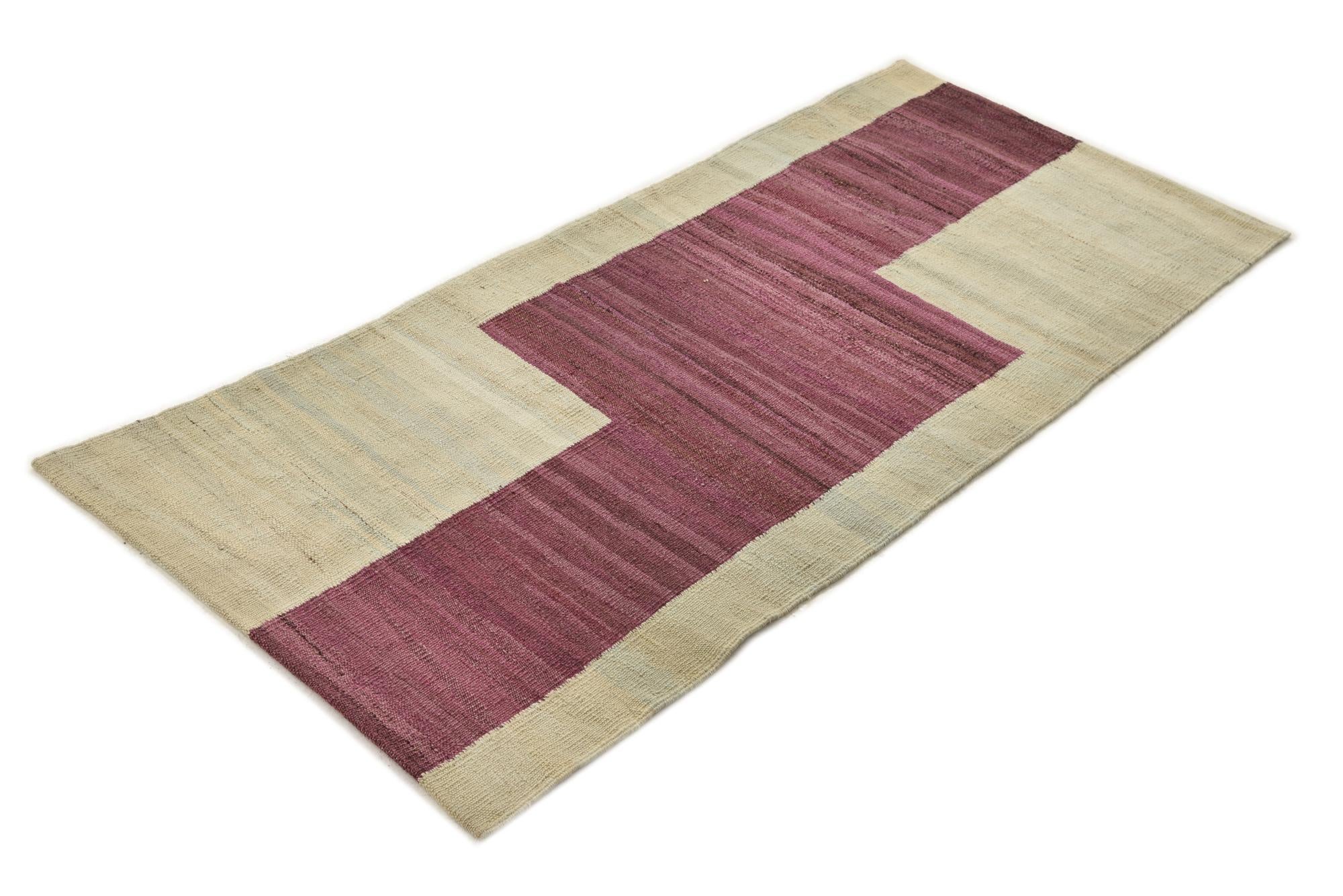 2' 4 x 5' 4 Hand Woven Kilim Modern Wool Runner Rug