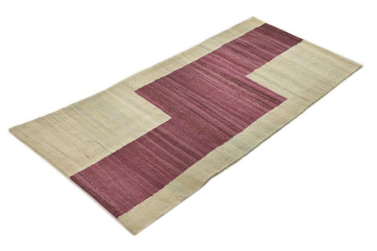 Detail image of 2' 4 x 5' 4 Hand Woven Kilim Modern Wool Runner Rug