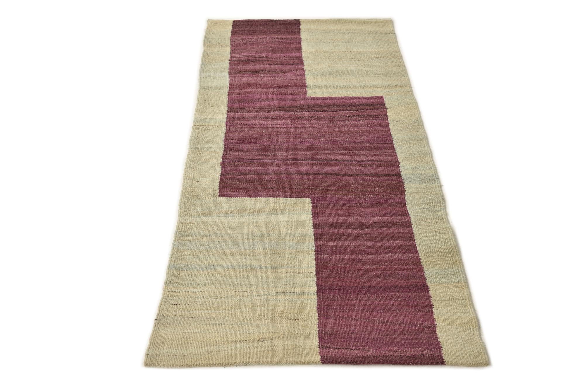 2' 4 x 5' 4 Hand Woven Kilim Modern Wool Runner Rug