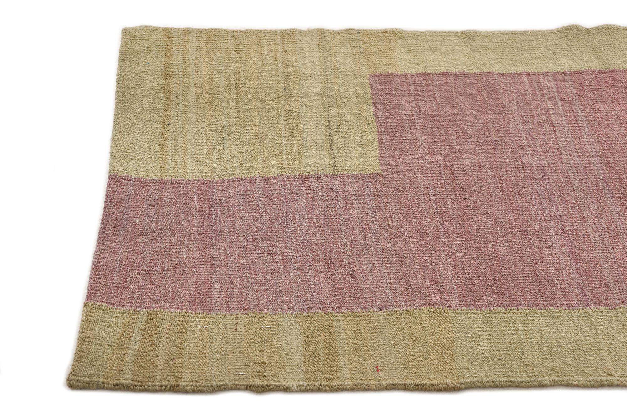 2' 5 x 5' 3 Hand Woven Kilim Modern Wool Runner Rug