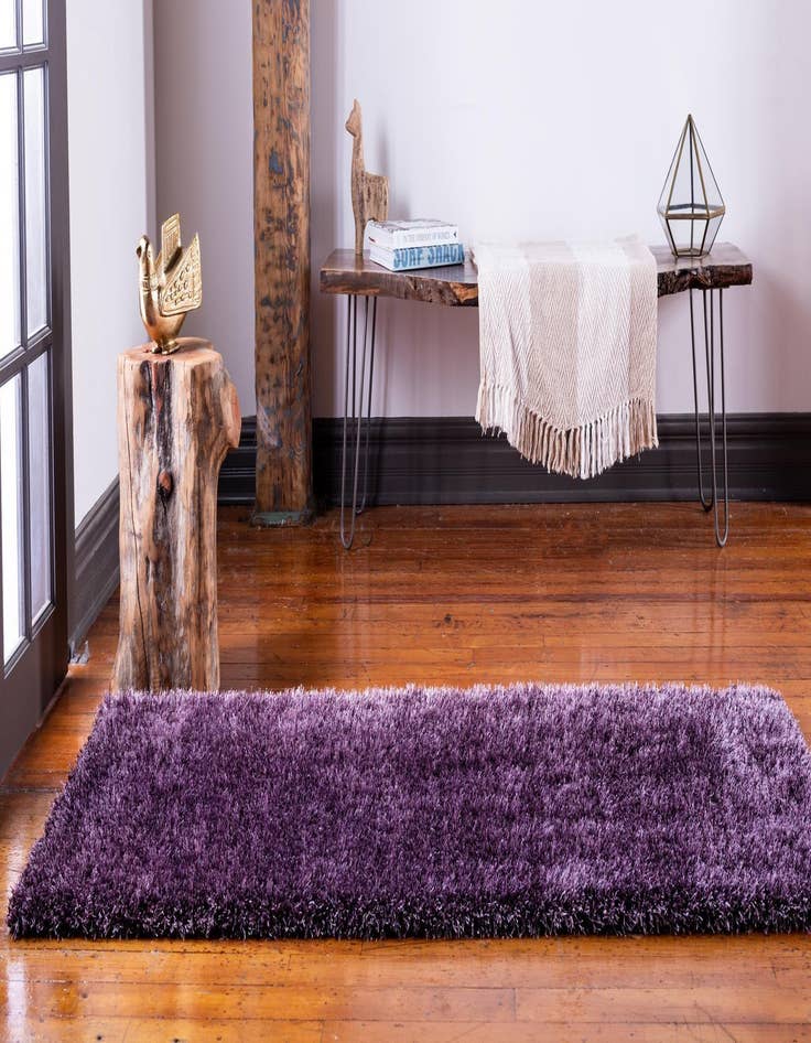 Detail image of 2' 7 x 10' Luxury Solid Shag Runner Rug