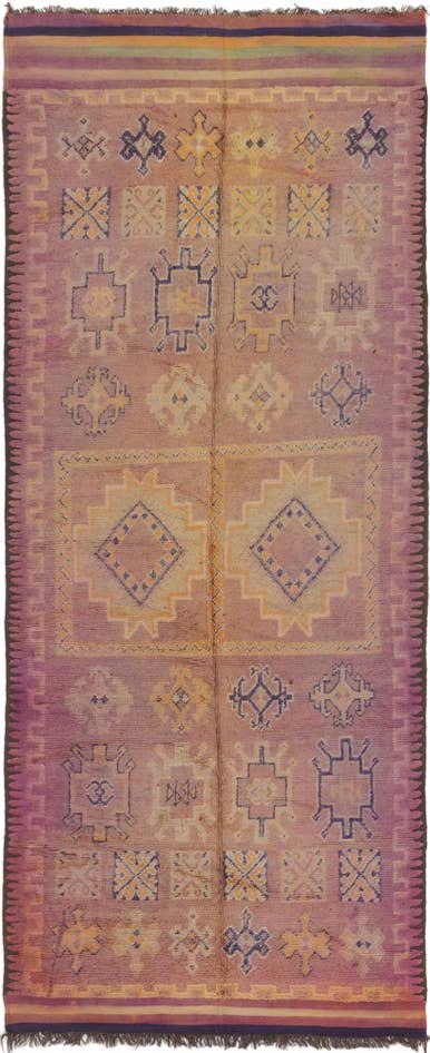 Detail image of 6' 5 x 15' 4 Hand Knotted Moroccan Wool Runner Rug