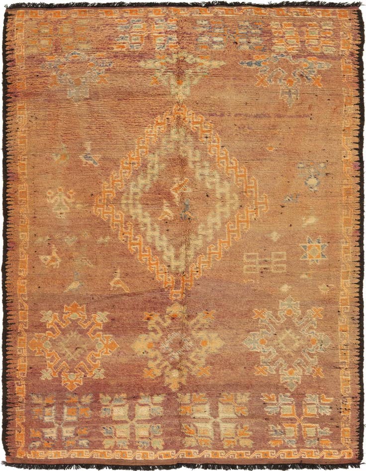 Detail image of 6' 8 x 13' 9 Hand Knotted Moroccan Wool Runner Rug