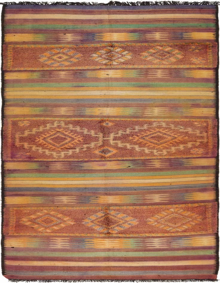 Detail image of 5' 9 x 17' 3 Hand Knotted Moroccan Wool Runner Rug