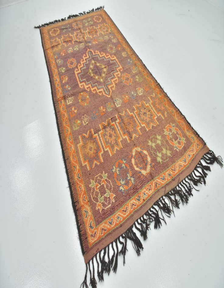 Detail image of 5' 5 x 10' 10 Hand Knotted Moroccan Wool Runner Rug