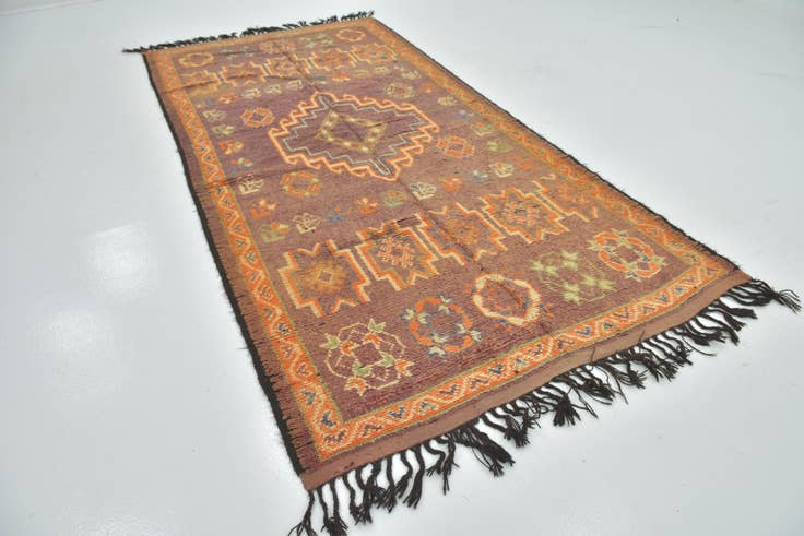 Detail image of 5' 5 x 10' 10 Hand Knotted Moroccan Wool Runner Rug
