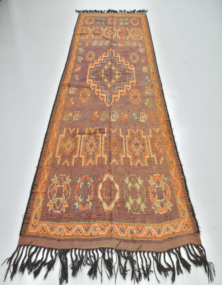 Detail image of 5' 5 x 10' 10 Hand Knotted Moroccan Wool Runner Rug