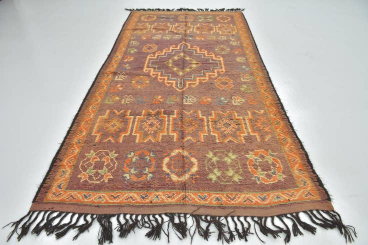 Detail image of 5' 5 x 10' 10 Hand Knotted Moroccan Wool Runner Rug