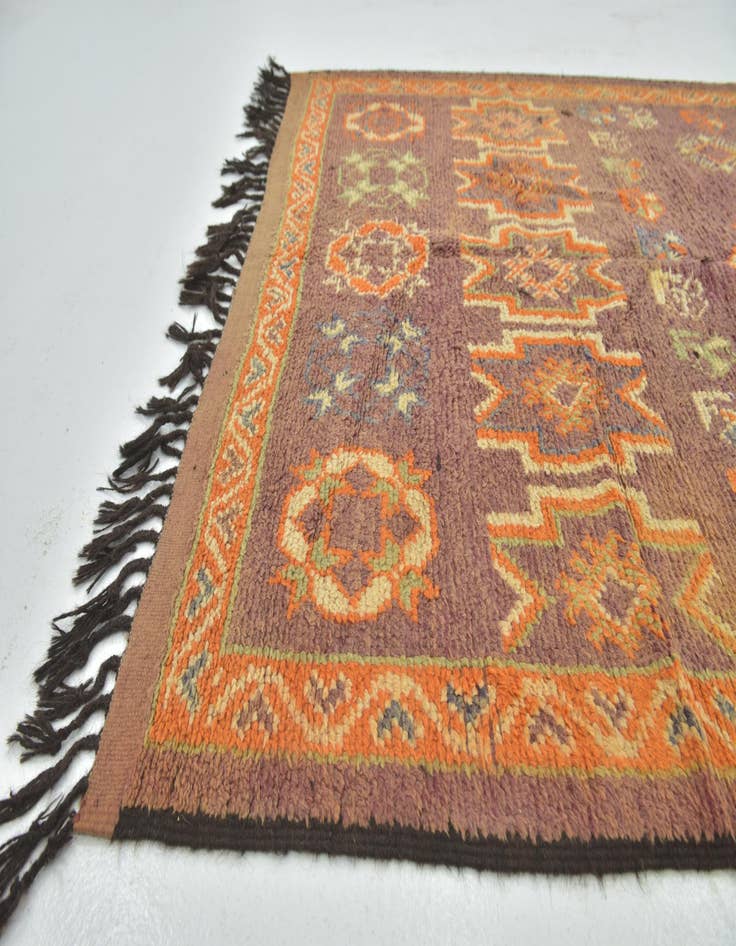 Detail image of 5' 5 x 10' 10 Hand Knotted Moroccan Wool Runner Rug