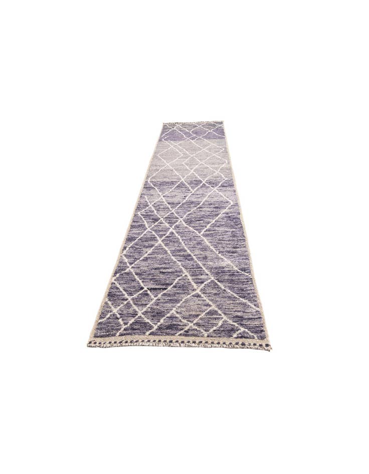 Detail image of 3' 2 x 11' 6 Hand Knotted Moroccan Wool Runner Rug