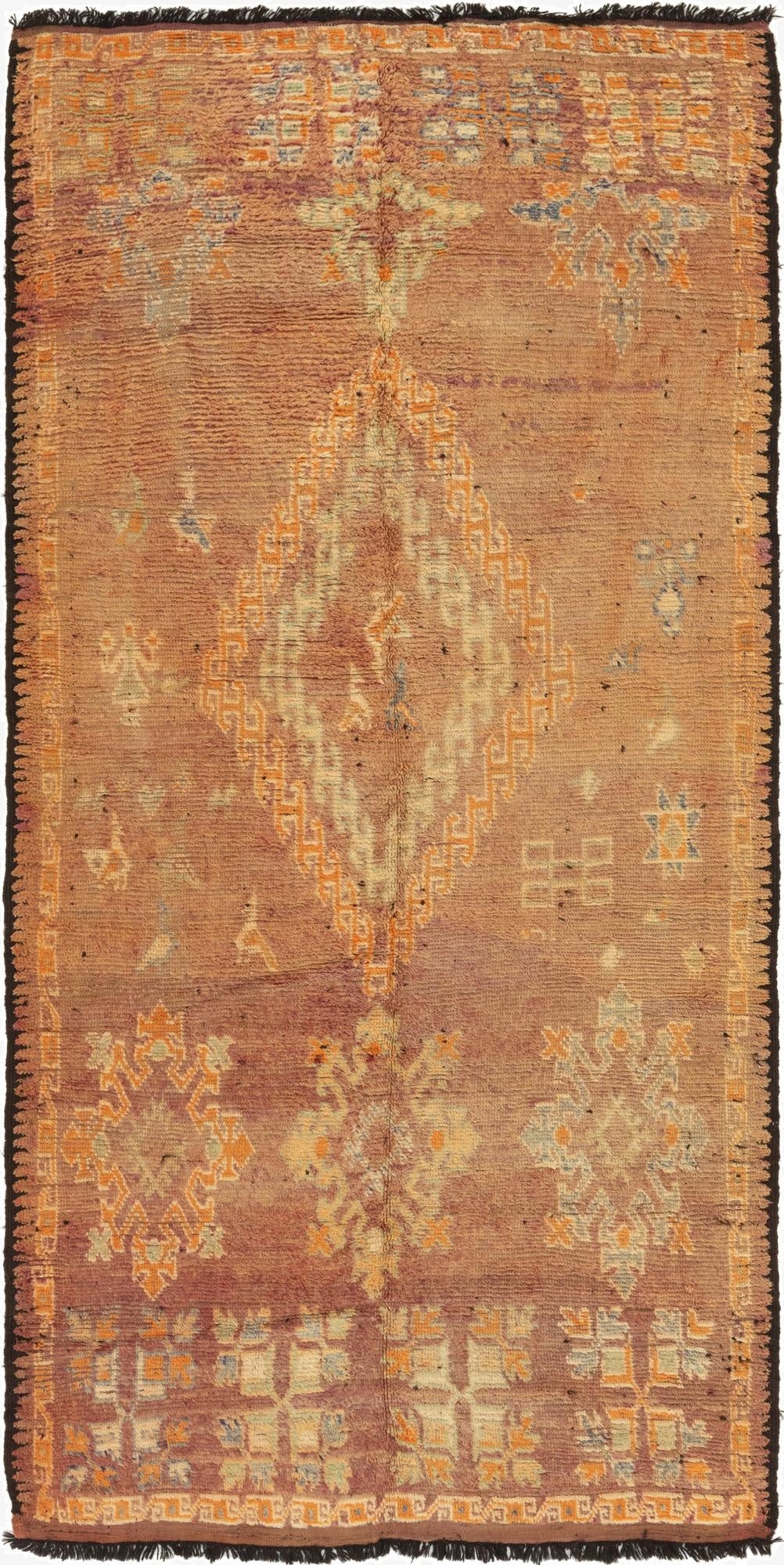 203cm x 420cm  Hand Knotted Moroccan Wool Runner Rug
