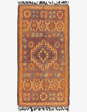 5' 5 x 10' 10 Hand Knotted Moroccan Wool Runner Rug
